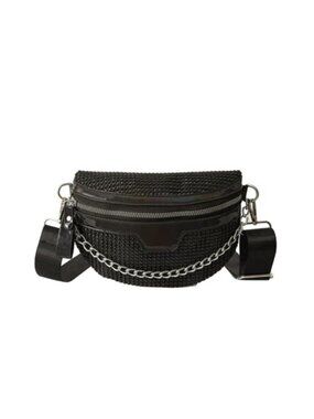 Sequin Faux Leather Waist Pack Fanny Pack Crossbody Belt Bag